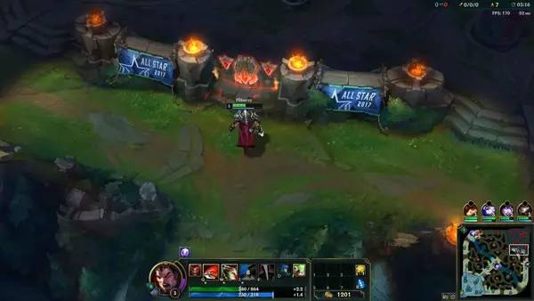 Иллюстрация уровня League of Legends с деталями окружения