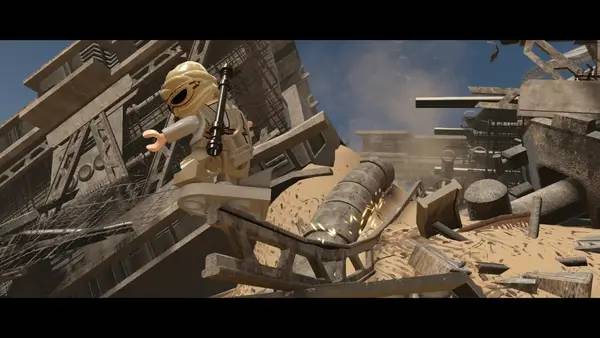 Иллюстрация уровня LEGO STAR WARS The Force Awakens с деталями окружения