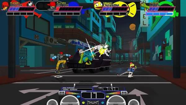 Иллюстрация уровня Lethal League с деталями окружения