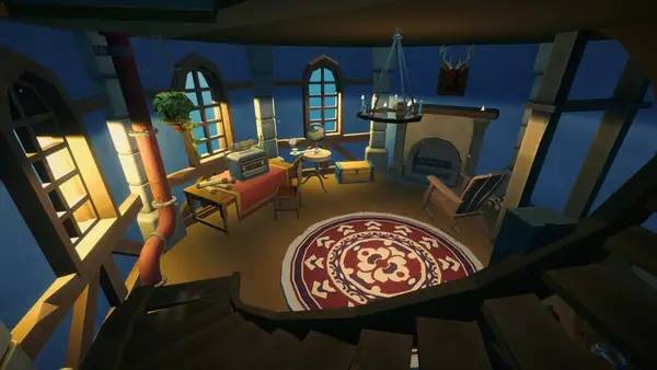 Иллюстрация уровня Lighthouse Keeper (2023) с деталями окружения