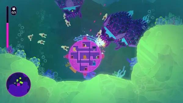 Иллюстрация уровня Lovers in a Dangerous Spacetime с деталями окружения