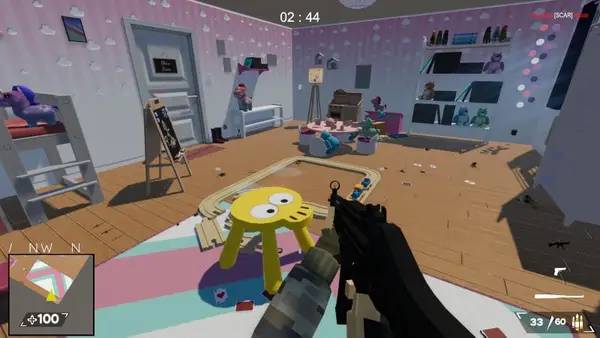 Иллюстрация уровня Low Poly Forces с деталями окружения