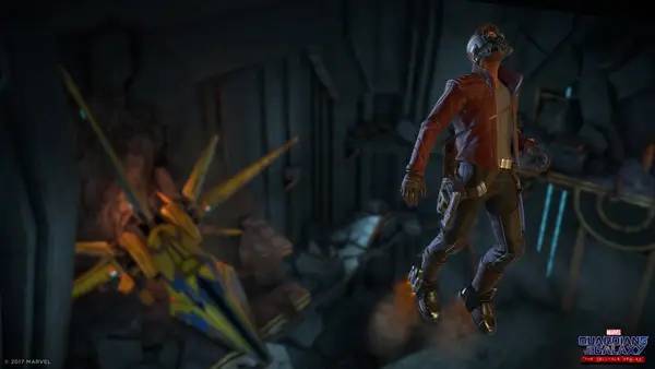 Иллюстрация уровня Marvel's Guardians of the Galaxy  The Telltale Series с деталями окружения