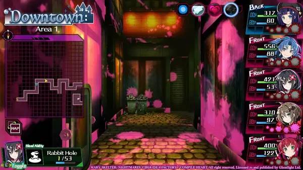 Иллюстрация уровня Mary Skelter Nightmares с деталями окружения