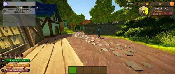 Иллюстрация уровня Medieval Shop Simulator с деталями окружения