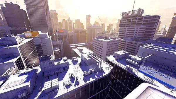 Иллюстрация уровня Mirror's Edge с деталями окружения