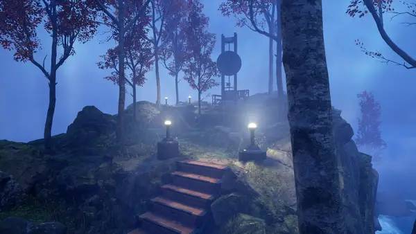 Иллюстрация уровня Myst с деталями окружения