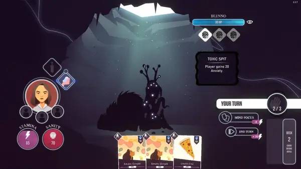 Иллюстрация уровня Neurodeck Psychological Deckbuilder с деталями окружения