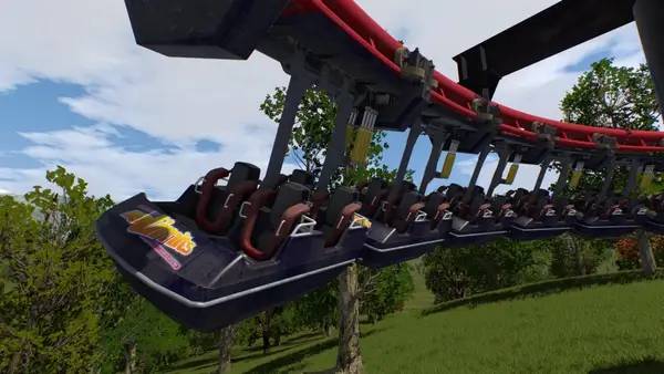 Иллюстрация уровня NoLimits 2 Roller Coaster Simulation с деталями окружения