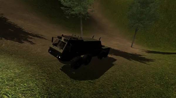 Иллюстрация уровня Offroad Truck Racing с деталями окружения