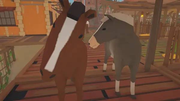 Иллюстрация уровня Old Market Simulator с деталями окружения