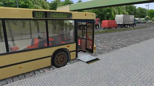 Иллюстрация уровня OMSI 2 Bus Simulator с деталями окружения