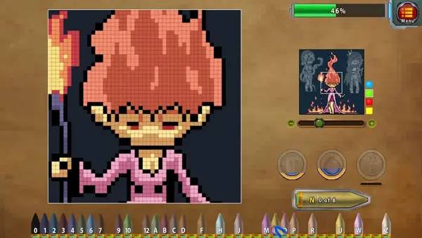 Иллюстрация уровня Paint By Numbers с деталями окружения