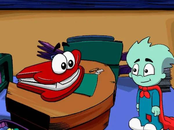 Иллюстрация уровня Pajama Sam 2  Thunder And Lightning Aren't So Frightening с деталями окружения