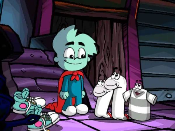 Иллюстрация уровня Pajama Sam 4  Life Is Rough When You Lose Your Stuff! с деталями окружения