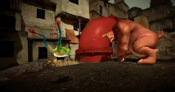 Иллюстрация уровня Papo and Yo с деталями окружения