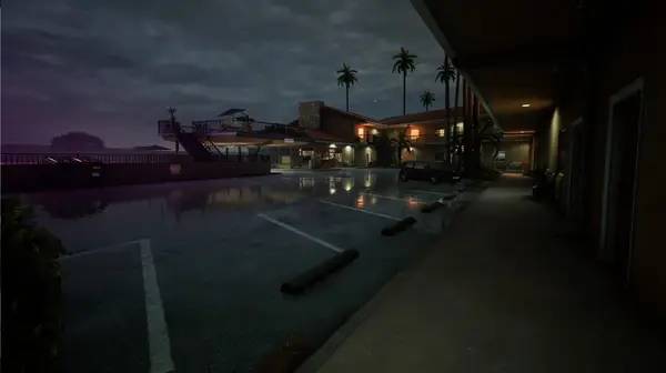 Иллюстрация уровня Paranormal Motel с деталями окружения