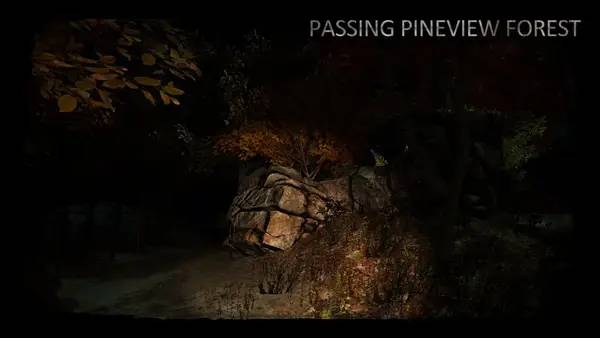 Иллюстрация уровня Passing Pineview Forest с деталями окружения