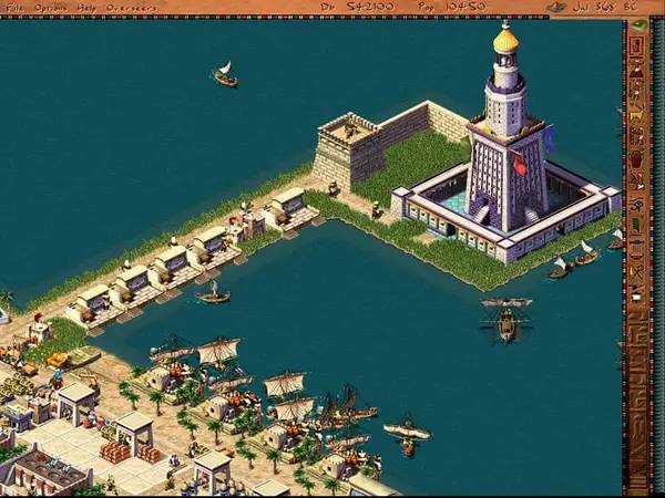 Иллюстрация уровня Pharaoh + Cleopatra с деталями окружения