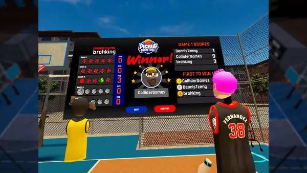 Иллюстрация уровня Pickup Basketball VR с деталями окружения