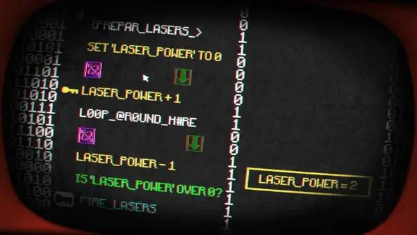 Иллюстрация уровня Pony Island с деталями окружения