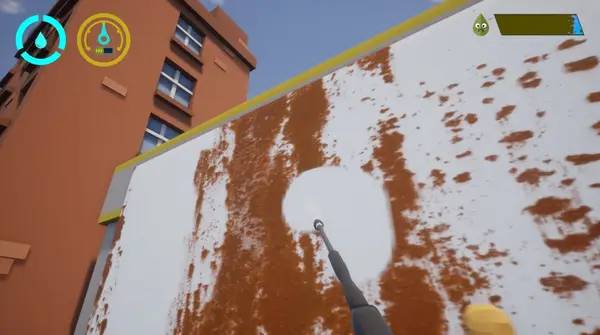 Иллюстрация уровня Power Washer Hero с деталями окружения