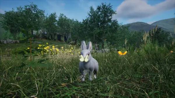 Иллюстрация уровня Rabbit Meadow с деталями окружения