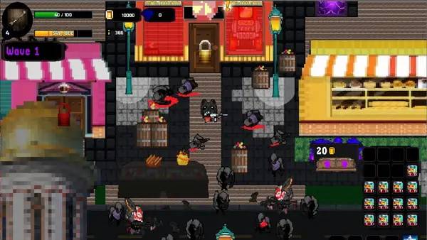 Иллюстрация уровня RED OPS ARCADE с деталями окружения