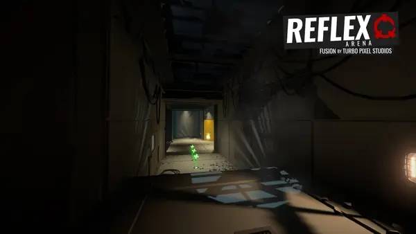 Иллюстрация уровня Reflex Arena с деталями окружения