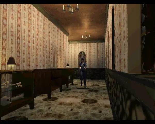 Иллюстрация уровня Resident Evil Classic REbirth с деталями окружения