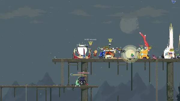 Иллюстрация уровня Risk of Rain Returns с деталями окружения