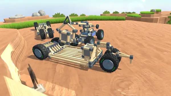 Иллюстрация уровня Rover Builder с деталями окружения