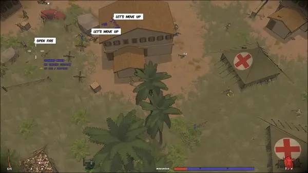 Иллюстрация уровня RUNNING WITH RIFLES PACIFIC с деталями окружения