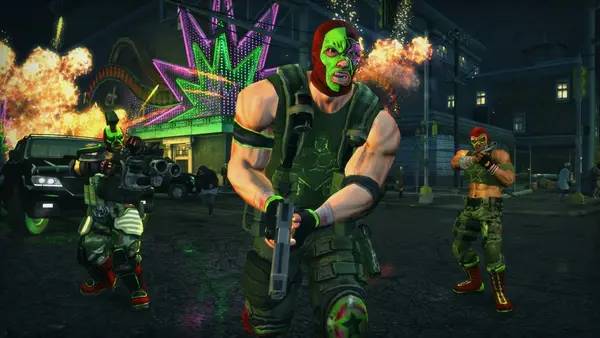 Иллюстрация уровня Saints Row The Third с деталями окружения