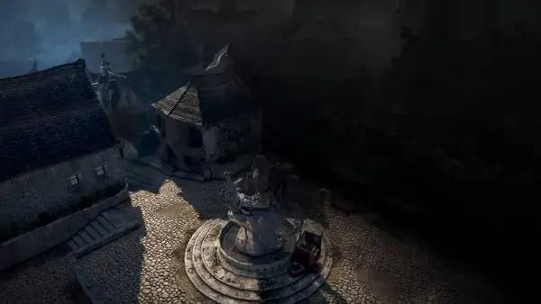 Иллюстрация уровня Shadow Arena с деталями окружения