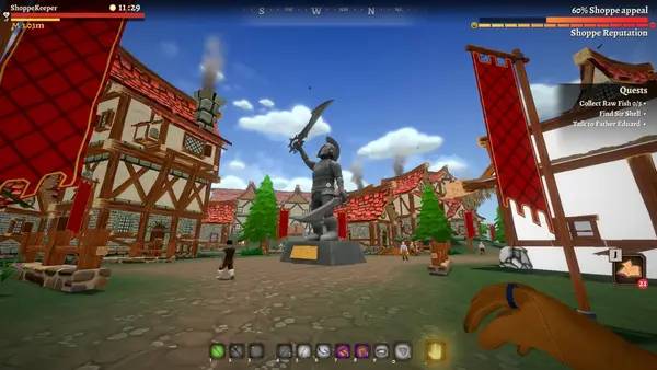 Иллюстрация уровня Shoppe Keep 2 с деталями окружения