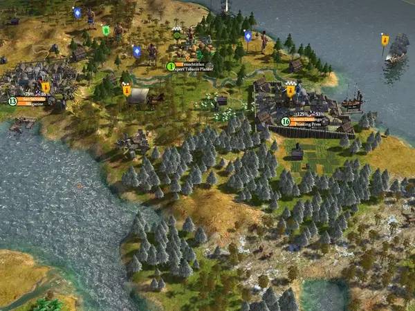 Иллюстрация уровня Sid Meier's Civilization 4 Colonization с деталями окружения