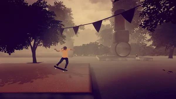 Иллюстрация уровня Skate City с деталями окружения
