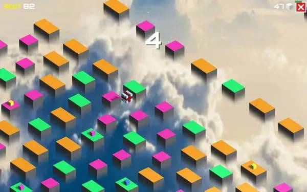 Иллюстрация уровня Sky Jump с деталями окружения