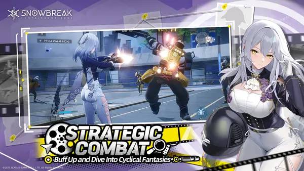 Иллюстрация уровня Snowbreak Containment Zone с деталями окружения