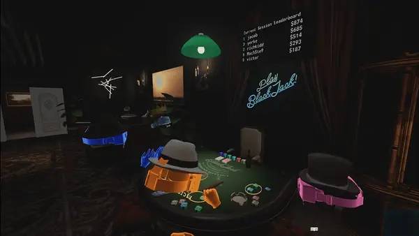 Иллюстрация уровня Social Club VR Casino Nights с деталями окружения