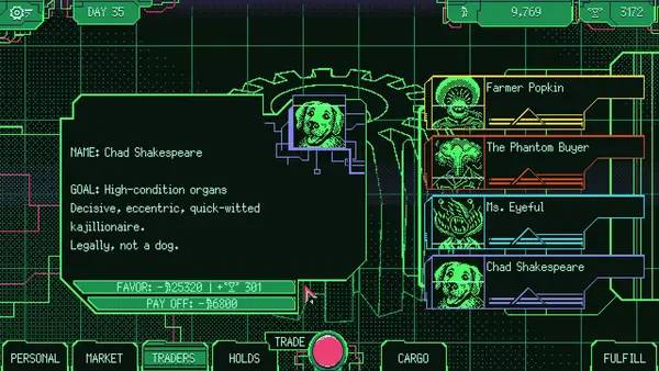 Иллюстрация уровня Space Warlord Organ Trading Simulator с деталями окружения