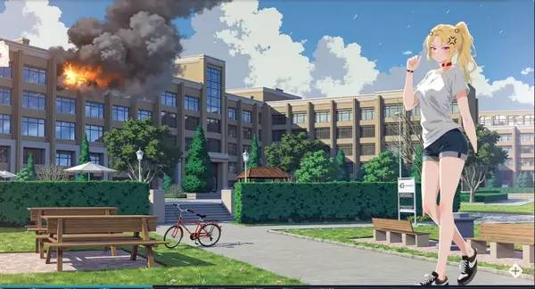 Иллюстрация уровня Spirit School Days с деталями окружения