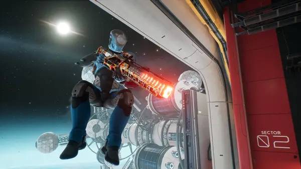 Иллюстрация уровня Splitgate с деталями окружения