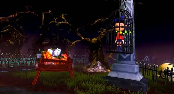 Иллюстрация уровня Spooky Night 2 с деталями окружения