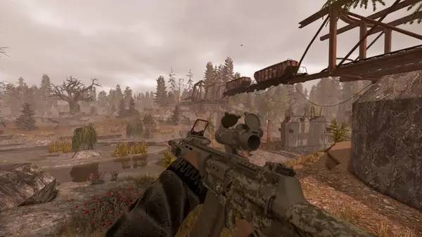 Иллюстрация уровня STALCRAFT с деталями окружения