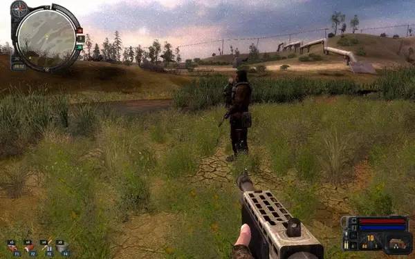 Иллюстрация уровня Сталкер  Call of Pripyat - Aliens Time - Затон с деталями окружения