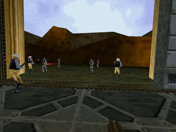 Иллюстрация уровня STAR WARS Jedi Knight - Mysteries of the Sith с деталями окружения