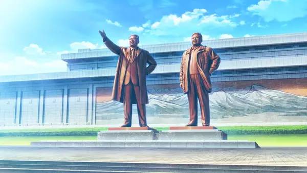 Иллюстрация уровня Stay! Stay! Democratic People's Republic of Korea! с деталями окружения