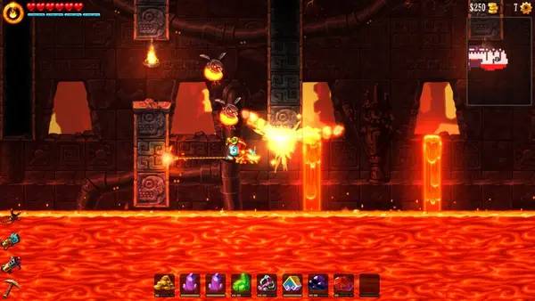 Иллюстрация уровня SteamWorld Dig 2 с деталями окружения